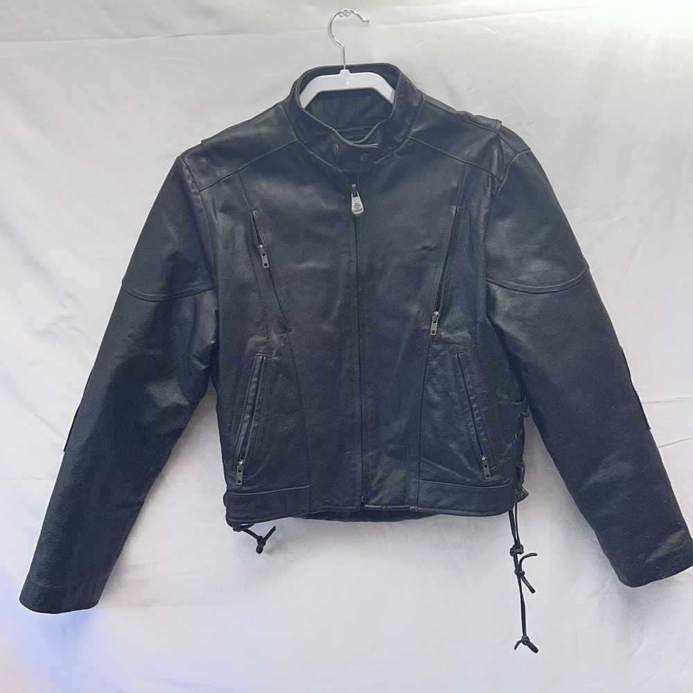 Women’s Black Faux Leather Motorcycle Jacket